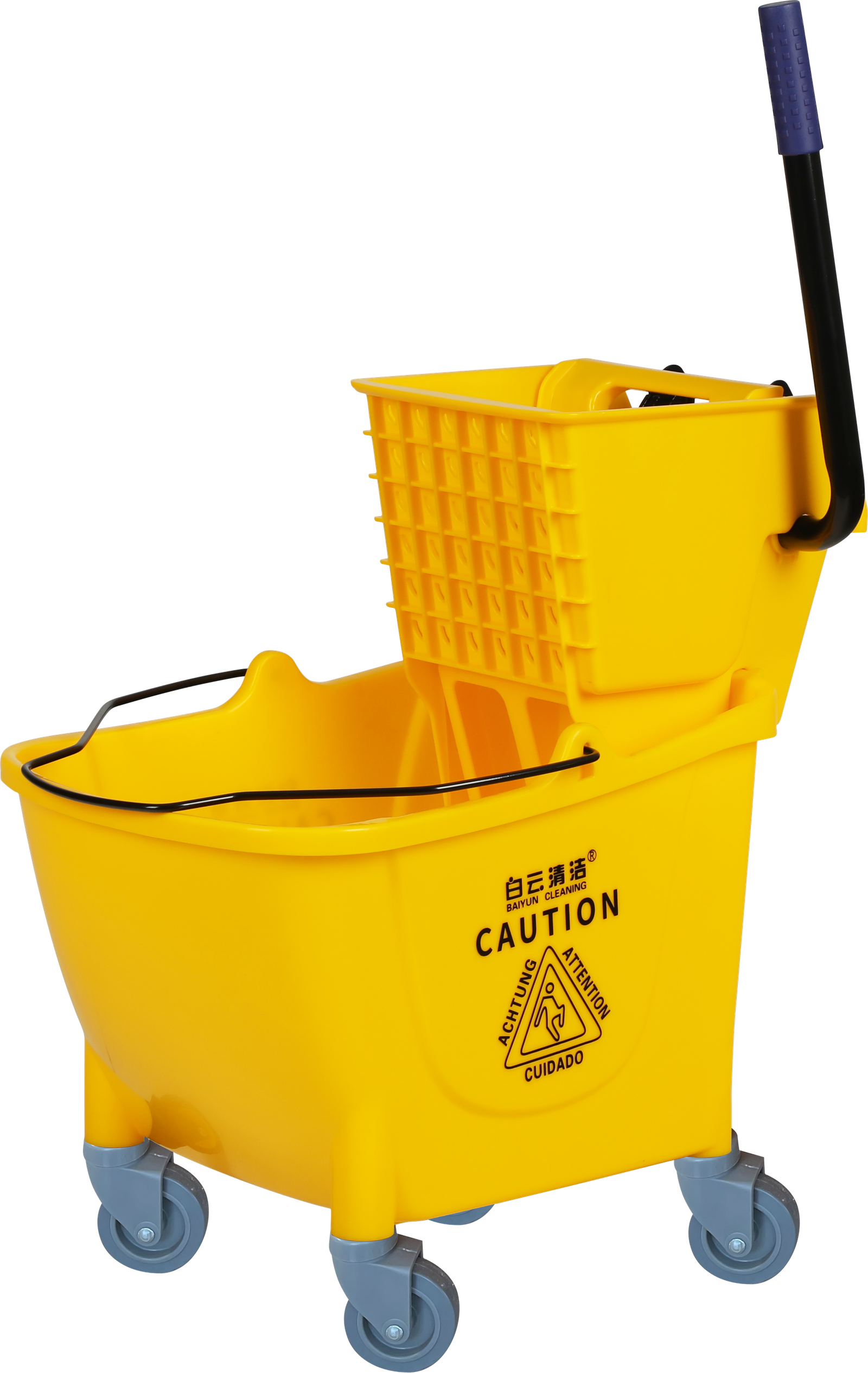 دلو ممسحة مزدوج بلاستيكي بعجلات مفرده