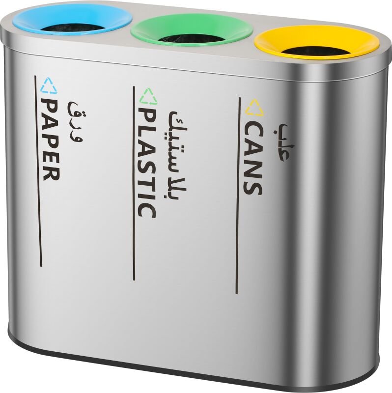 سلة مهملات فولاذيه مقاومة للصدى